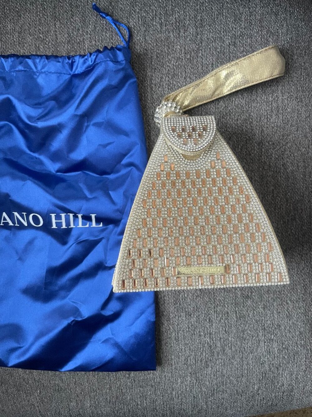 Verano Hill Gold Crystal Pyramid Purse